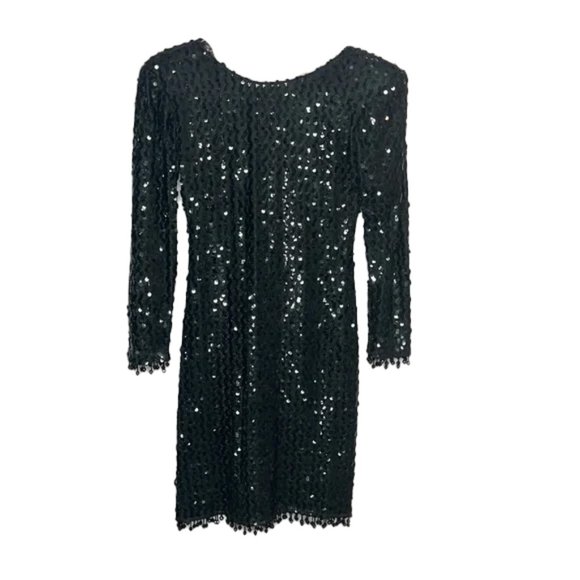 VINTAGE GLENROB SEQUIN Long Sleeve Dress size 4 - Picture 3 of 13